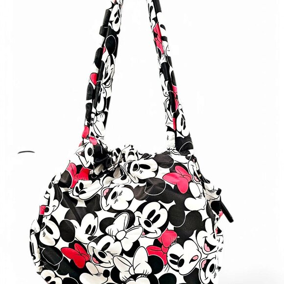 Disney Mickey & Minnie Mouse Drawstring Travel Tote Bag with Pouches - Rare! - Picture 2 of 10